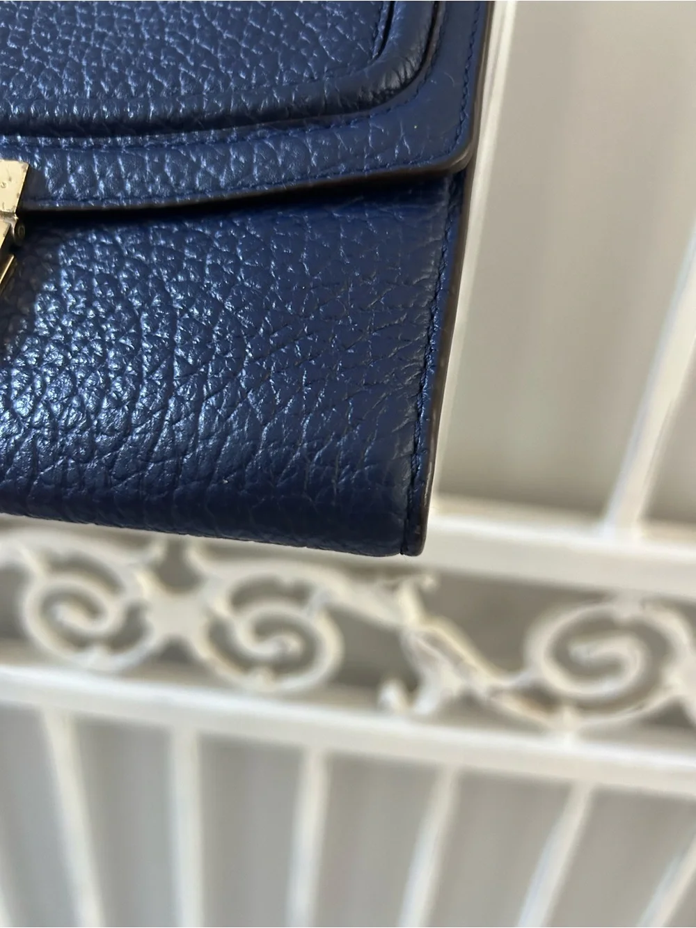 Kate Spade Small Merrick Everett Way Crossbody Bag Indigo Blue Pebbled Leather
